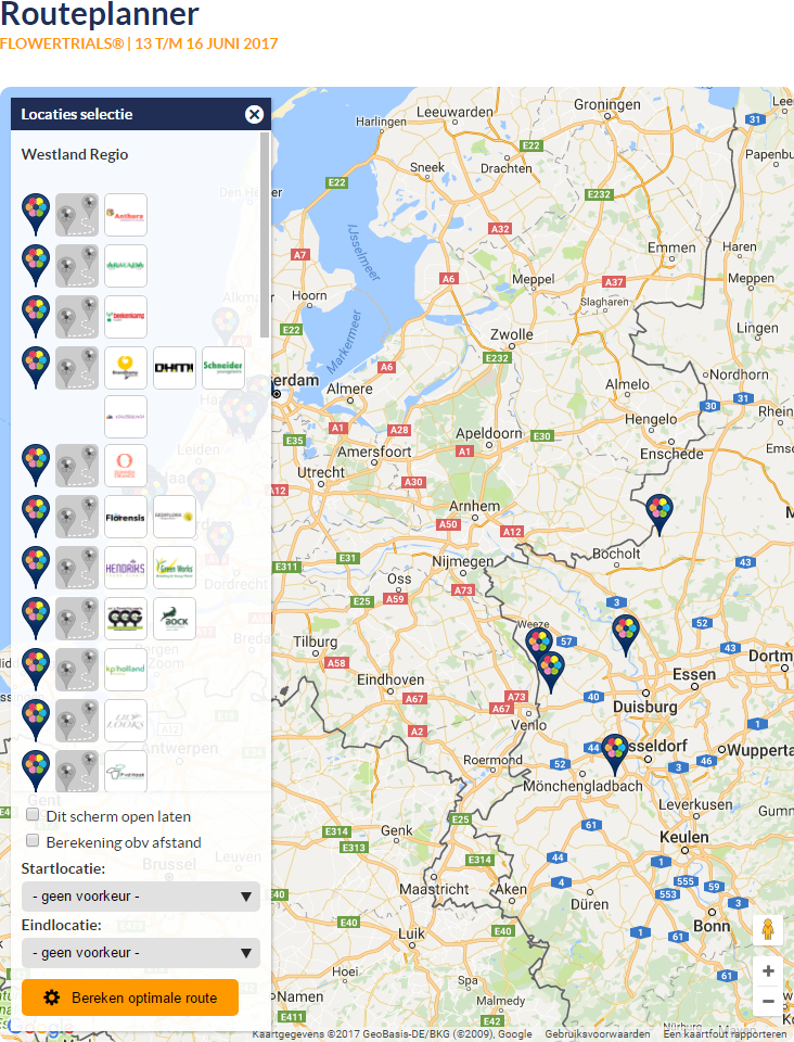 Routeplanner FlowerTrials